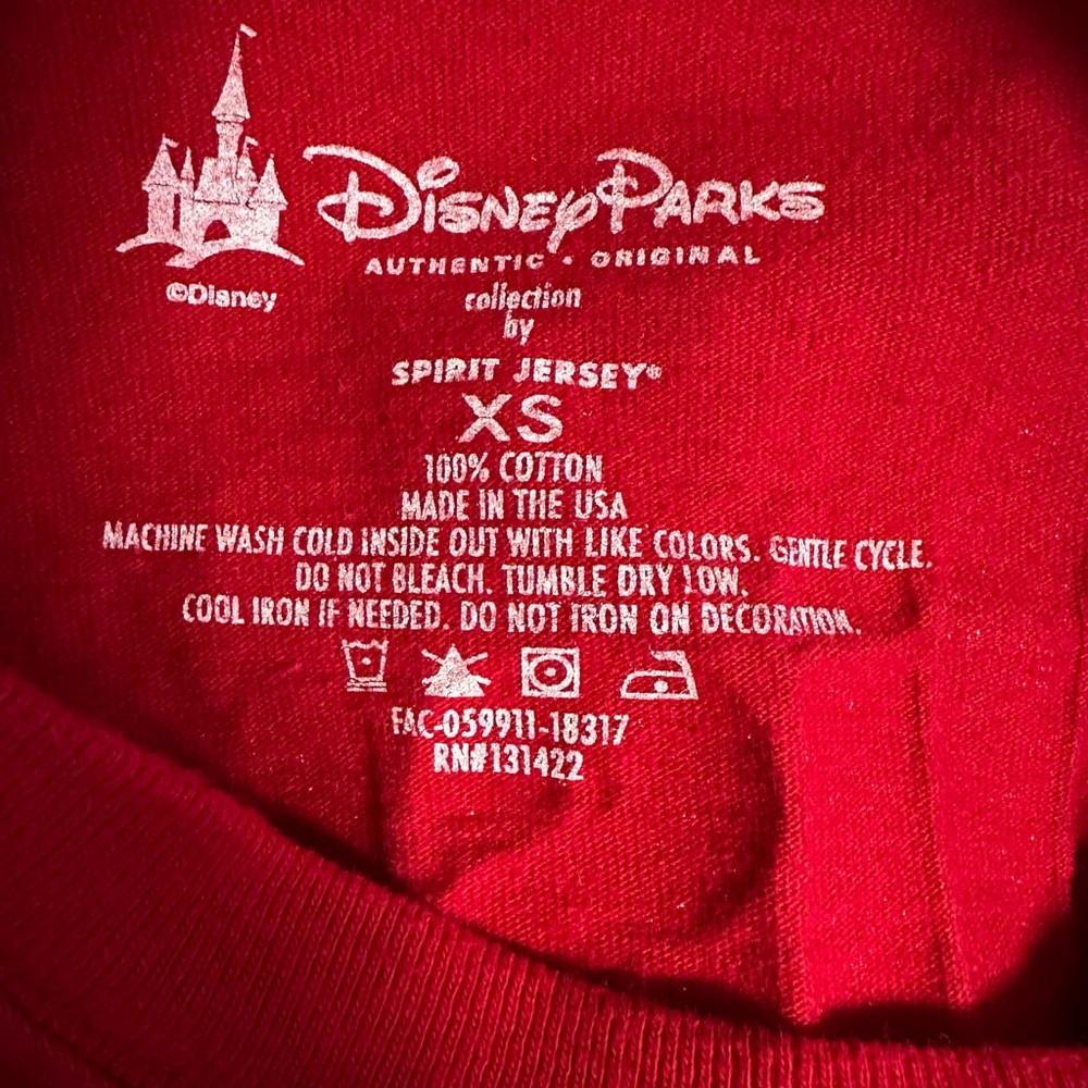 Walt Disney Parks Spirit Jersey Rare XS Authentic Red Christmas 2018 Women’s - Picture 9 of 16